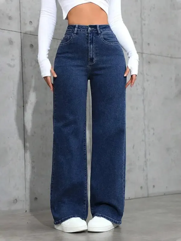 Navy_Blue_Wide_Leg_Denim_Jeans_For_Women