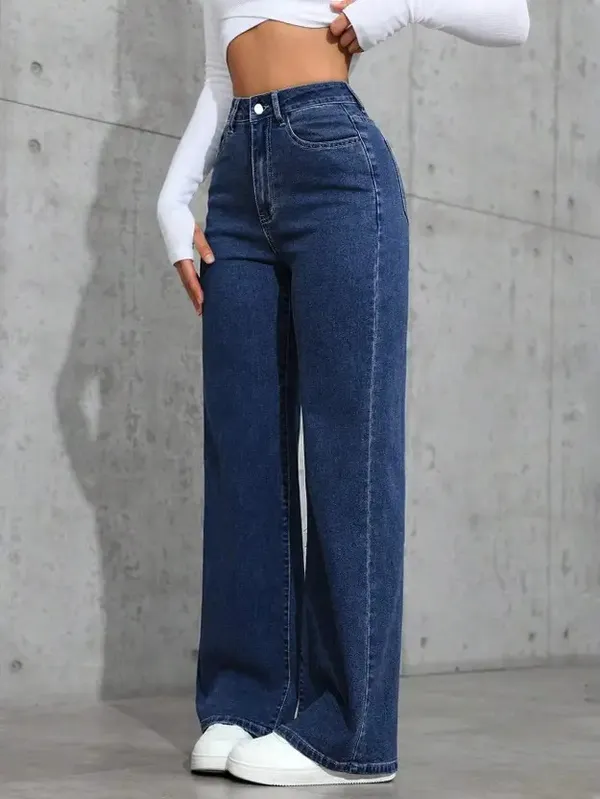 Navy_Blue_Wide_Leg_Denim_Jeans_For_Women