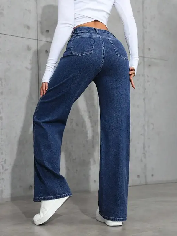 Navy_Blue_Wide_Leg_Denim_Jeans_For_Women