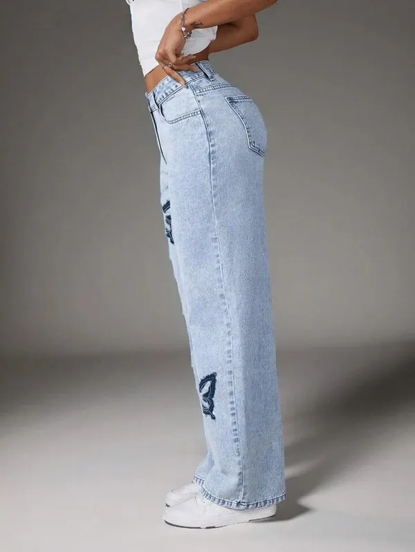 Light_Blue_High_Waist_Wide_Leg_Denim_Jeans_With_Bow_Embroidery_For_Women