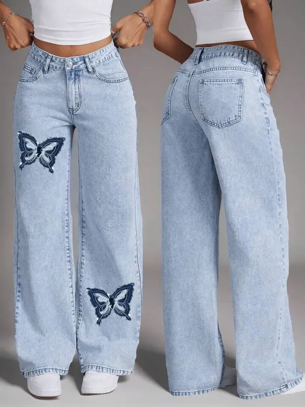 Light_Blue_High_Waist_Wide_Leg_Denim_Jeans_With_Bow_Embroidery_For_Women