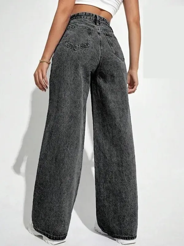 Jet_Black_Washed_Wide_Leg_Denim_Jeans_For_Women