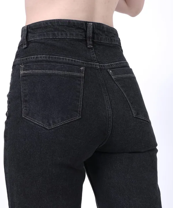 Jet_Black_Washed_Wide_Leg_Denim_Jeans_For_Women