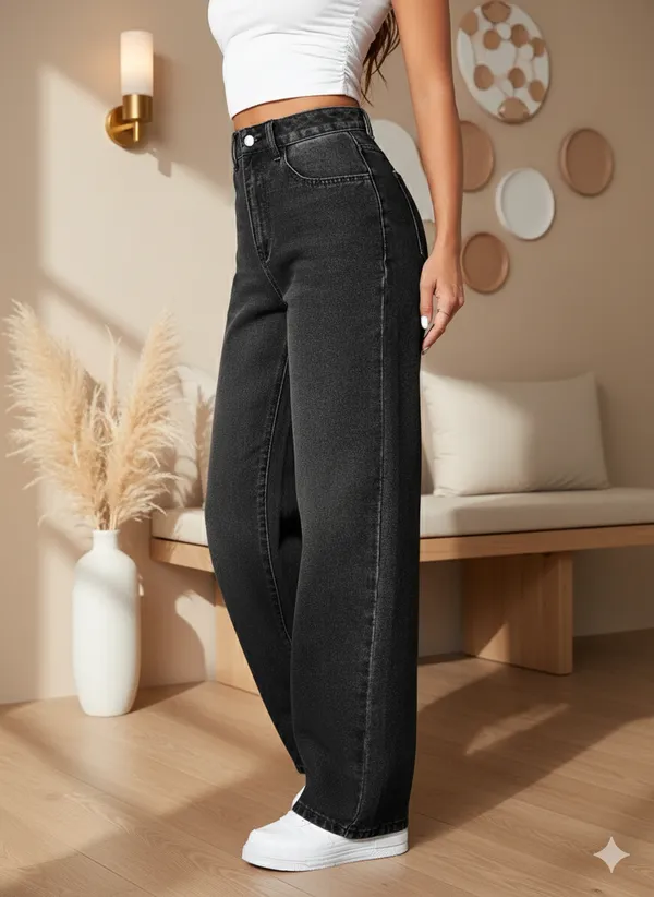 Black_High_Rise_Wide_Leg_Denim_Jeans_Charcoal_Black_Wash_For_Women