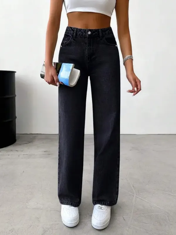 Jet_Black_Washed_Wide_Leg_Denim_Jeans_For_Women