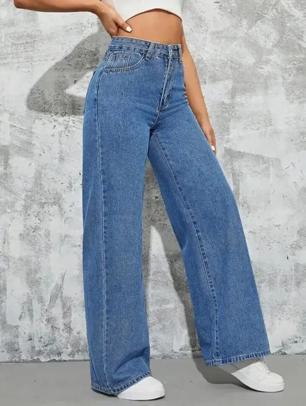 Bata_Blue_Washed_Wide_Leg_Denim_Jeans_For_Women