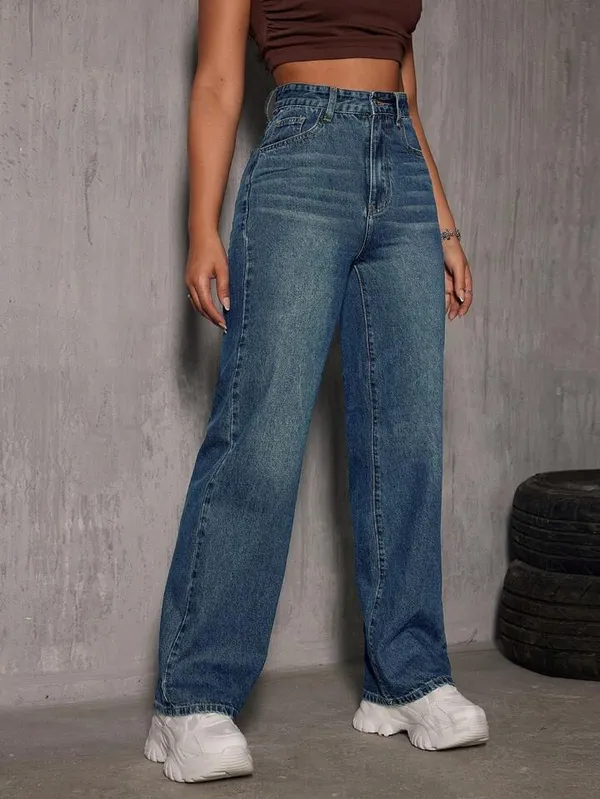 Tint_Blue_Whisker_Spray_Wide_Leg_Jeans_For_Women