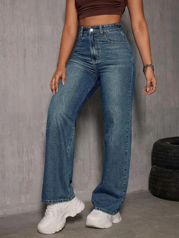 Tint_Blue_Whisker_Spray_Wide_Leg_Jeans_For_Women