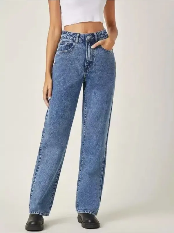 Navy_Blue_Wide_Leg_Denim_Jeans_For_Women