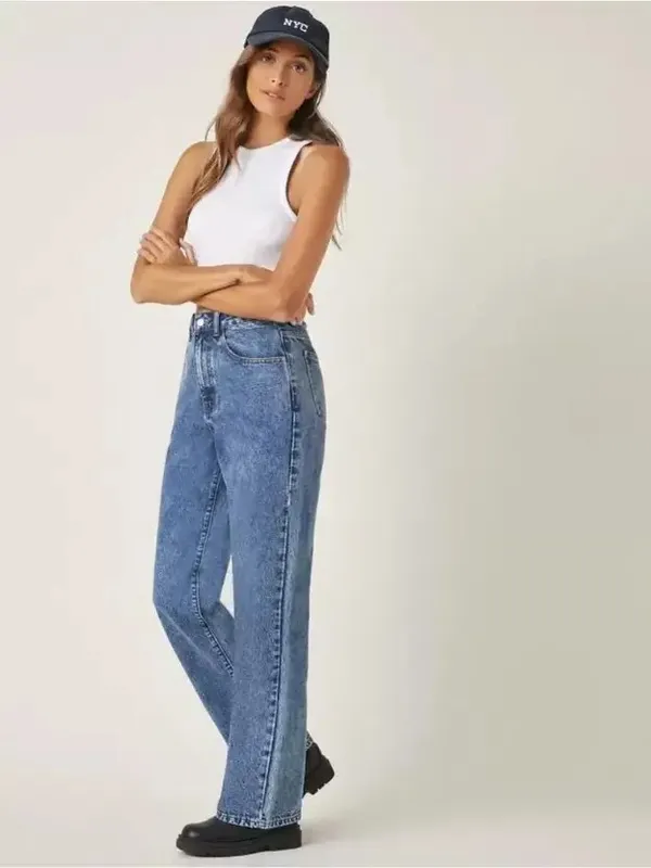 Navy_Blue_Wide_Leg_Denim_Jeans_For_Women