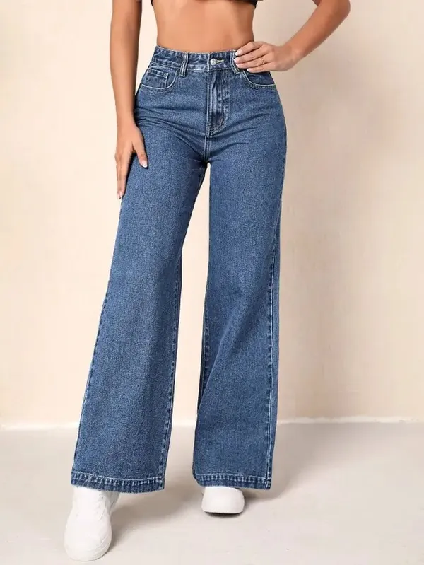 Bata_Blue_Washed_Wide_Leg_Denim_Jeans_For_Women