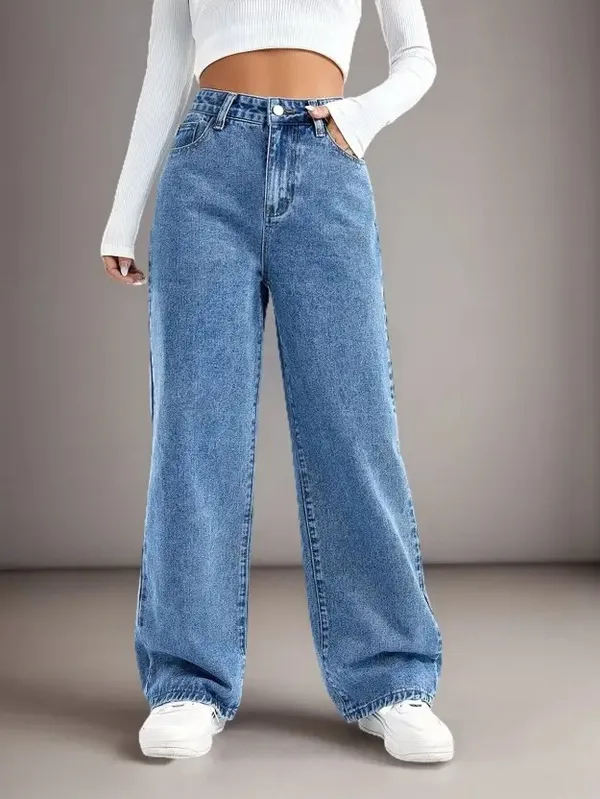 Bata_Blue_Washed_Wide_Leg_Denim_Jeans_For_Women