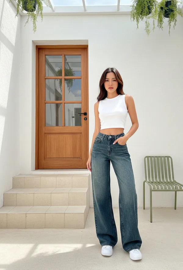 Tint_Blue_Whisker_Spray_Wide_Leg_Jeans_For_Women