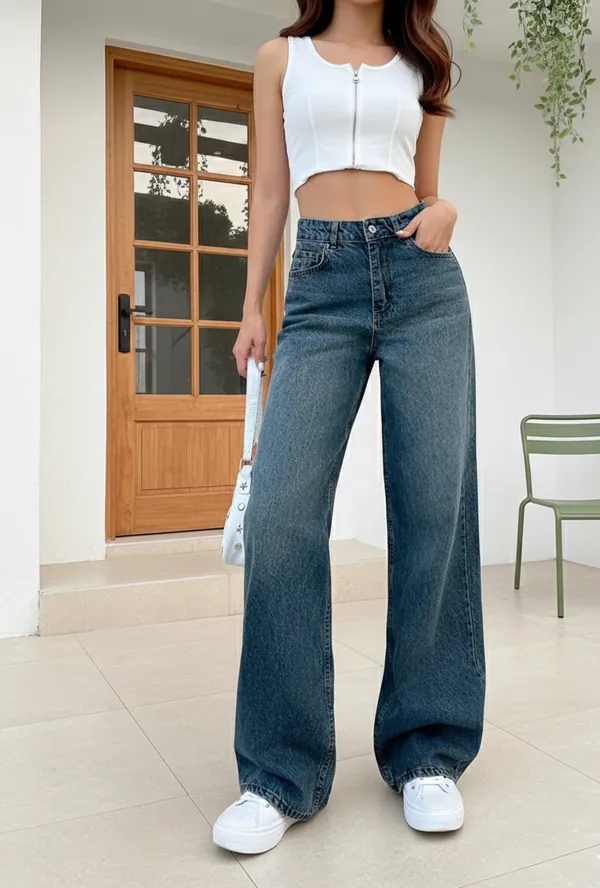 Tint_Blue_Whisker_Spray_Wide_Leg_Jeans_For_Women