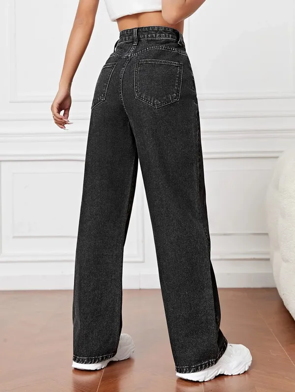 Jet_Black_Washed_Wide_Leg_Denim_Jeans_For_Women