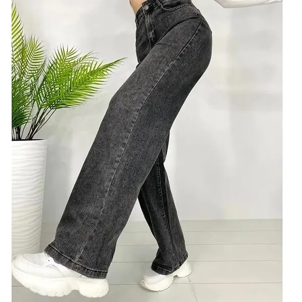Jet_Black_Washed_Wide_Leg_Denim_Jeans_For_Women
