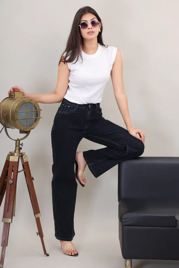 Jet_Black_Washed_Wide_Leg_Denim_Jeans_For_Women