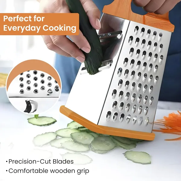 White_Box_Grater_Stainless_Steel_&_Wood_For_Home_And_Accessories_(Pack_of_2)