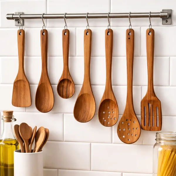 GHARKICHAMAK_Kitchen_Utensil_Set_for_Non-Stick_Cookware_|_Wooden_&_Gentle_Cooking_Tools_Non-Stick_Spatula_(Pack_of_7)