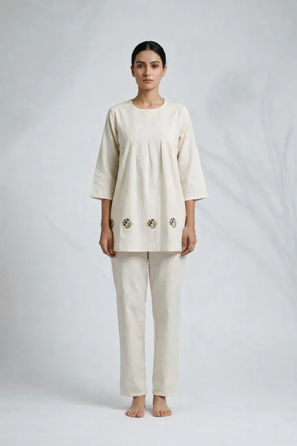 Off_White_Cotton_Loose_Fit_Embellished_Co-Ord_Set_For_Women