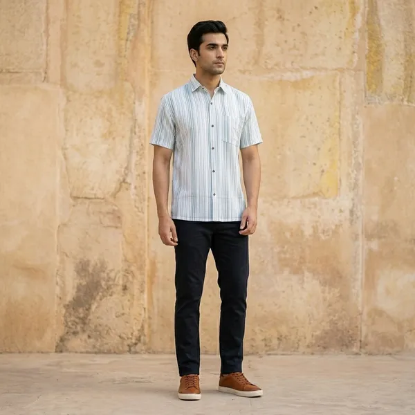 Blue_Striped_Cotton_Relaxed_Fit_Casual_Shirt_For_Men