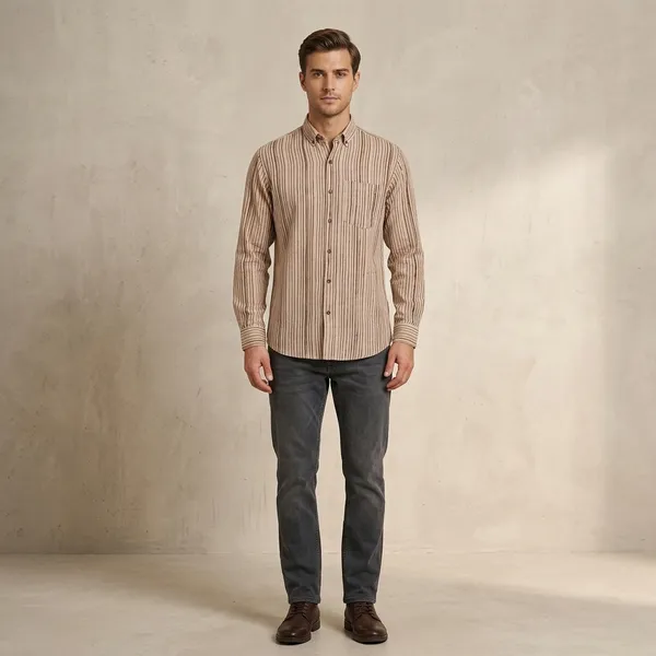 Brown_Striped_Cotton_Full_Sleeve_Casual_Shirt_For_Men