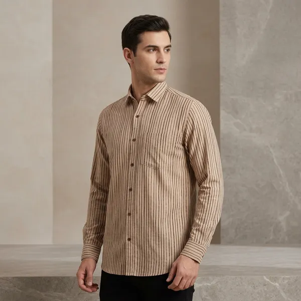 Brown_Striped_Cotton_Full_Sleeve_Casual_Shirt_For_Men