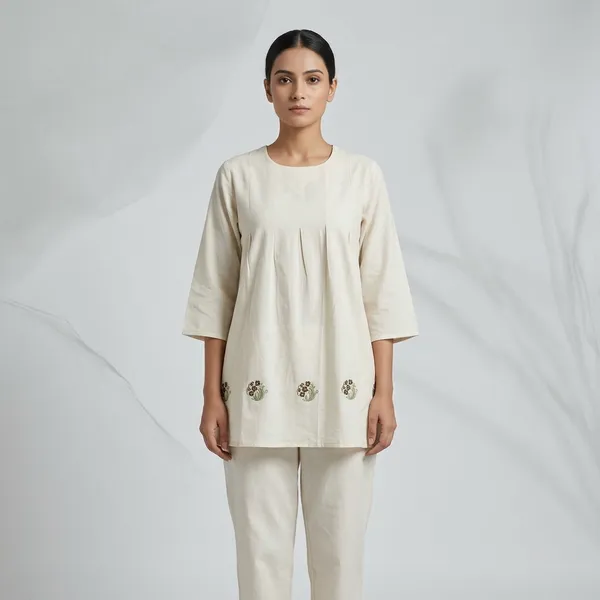Off_White_Cotton_Loose_Fit_Embellished_Co-Ord_Set_For_Women