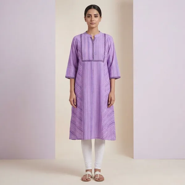 Purple_Cotton_A-Line_Striped_Kurta_For_Women