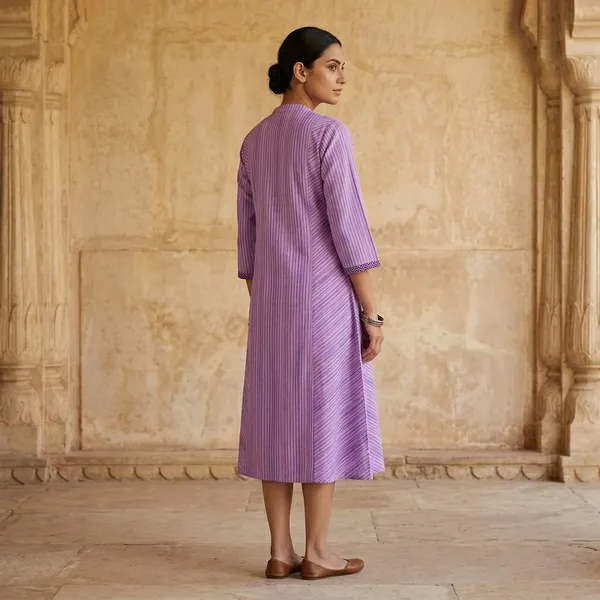 Purple_Cotton_A-Line_Striped_Kurta_For_Women