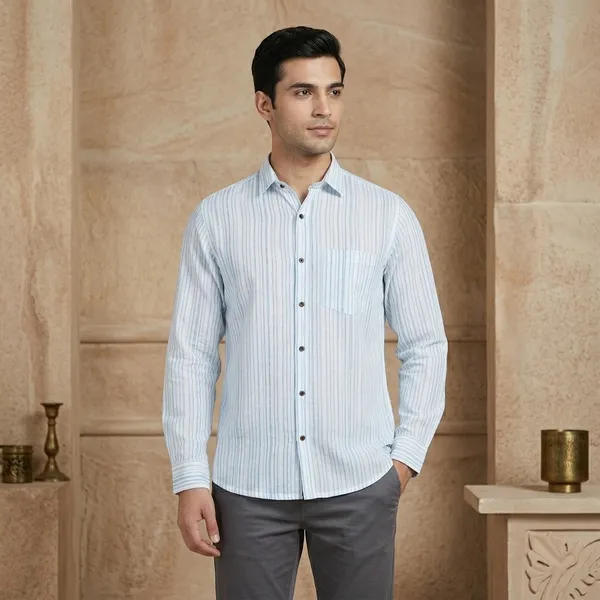 Blue_Striped_Cotton_Full_Sleeve_Casual_Shirt_For_Men