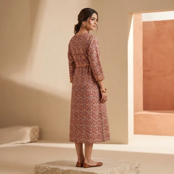 Brown_Cotton_Printed_A-Line_Kurta_For_Women