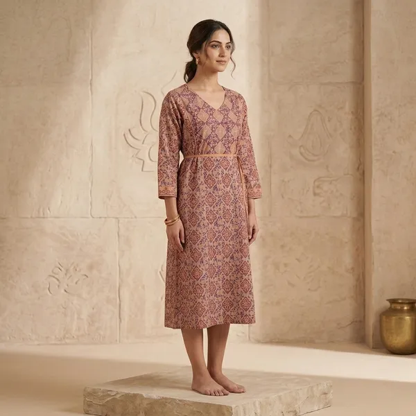 Brown_Cotton_Printed_A-Line_Kurta_For_Women