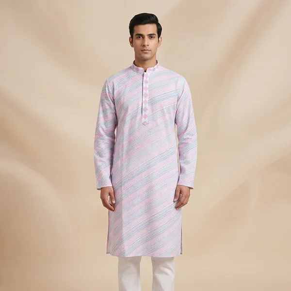 Multicolor_Striped_Cotton_Relaxed_Fit_Long_Kurta_For_Men
