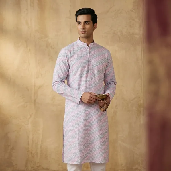 Multicolor_Striped_Cotton_Relaxed_Fit_Long_Kurta_For_Men