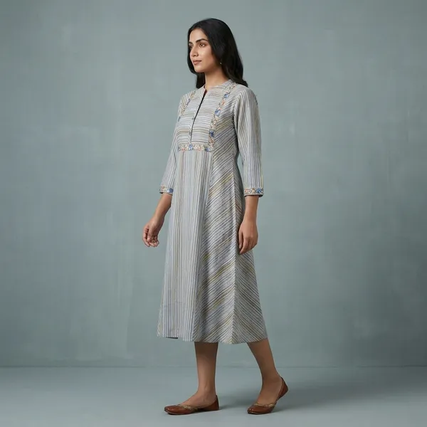 Grey_Cotton_Striped_Embroidered_A-Line_Kurti_For_Women