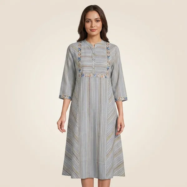 Grey_Cotton_Striped_Embroidered_A-Line_Kurti_For_Women