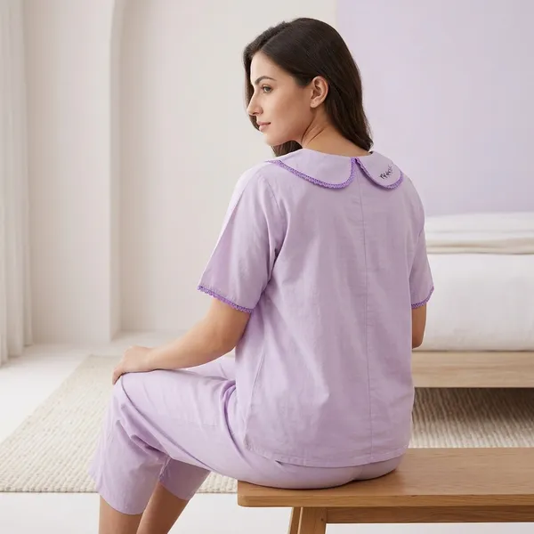 Lavender_Cotton_Relaxed_Fit_Peter_Pan_Collar_Sleepwear_Set_For_Women