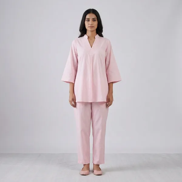 Pink_Cotton_Flared_Kurta_Pyjama_Set_For_Women