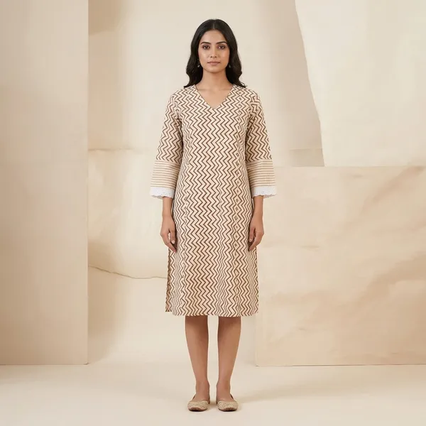 Cream_Cotton_Straight_Fit_Zigzag_Printed_Kurta_For_Women