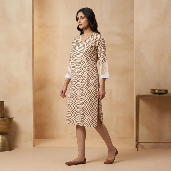 Cream_Cotton_Straight_Fit_Zigzag_Printed_Kurta_For_Women