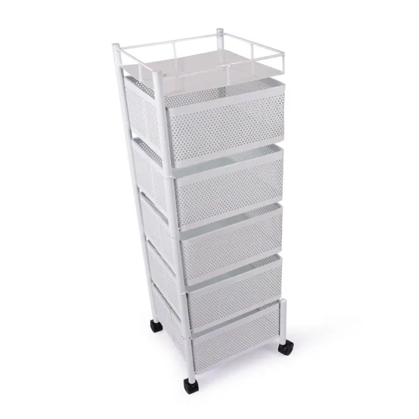 White_Kitchen_Storage_Rack_|_Revolving_Vegetable_Rack_|_Square_Multipurpose_Storage_Trolley_With_Wheels_5_Layer_White