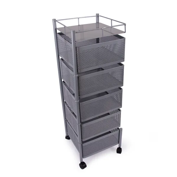 Silver_Kitchen_Storage_Rack_|_Revolving_Vegetable_Rack_|_Square_Multipurpose_Storage_Trolley_With_Wheels_5_Layer_Silver
