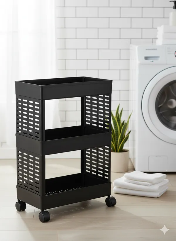 Black_Multipurpose_Fruits_And_Vegetable_Stand_/_Kitchen_Trolley_With_Wheels_-_3