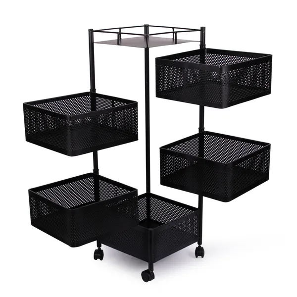 Black_Kitchen_Storage_Rack_|_Revolving_Vegetable_Rack_|_Square_Multipurpose_Storage_Trolley_With_Wheels_5_Layer_Black