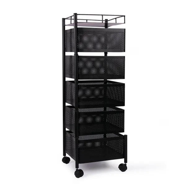 Black_Kitchen_Storage_Rack_|_Revolving_Vegetable_Rack_|_Square_Multipurpose_Storage_Trolley_With_Wheels_5_Layer_Black