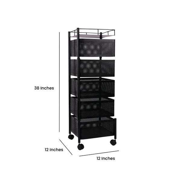 Black_Kitchen_Storage_Rack_|_Revolving_Vegetable_Rack_|_Square_Multipurpose_Storage_Trolley_With_Wheels_5_Layer_Black