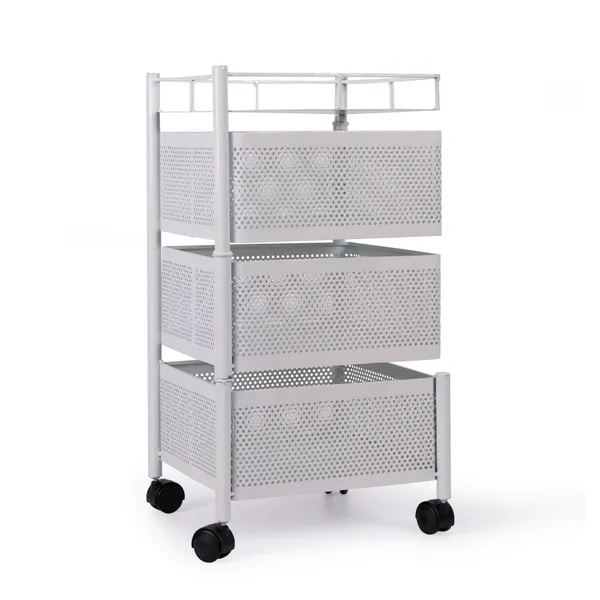 White_Kitchen_Storage_Rack_|_Revolving_Vegetable_Rack_|_Square_Multipurpose_Storage_Trolley_With_Wheels_3_Layer_White