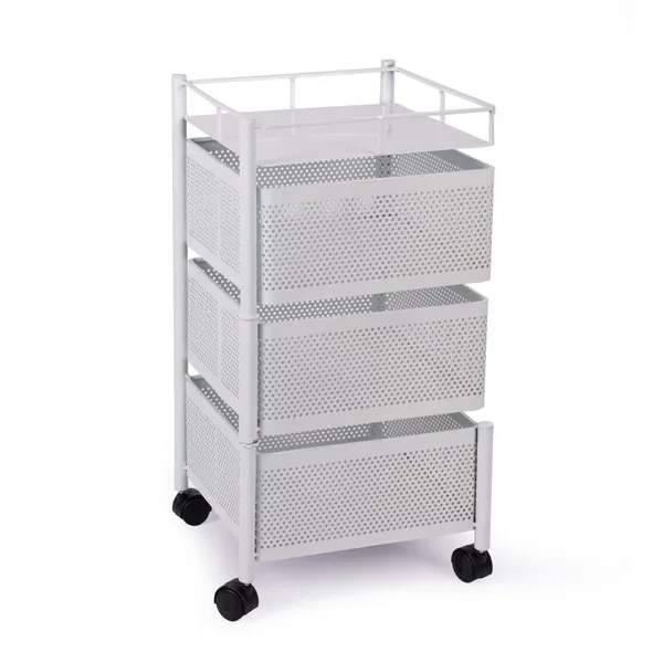 White_Kitchen_Storage_Rack_|_Revolving_Vegetable_Rack_|_Square_Multipurpose_Storage_Trolley_With_Wheels_3_Layer_White