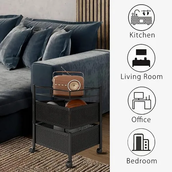 Black_Kitchen_Storage_Rack_|_Revolving_Vegetable_Rack_|_Square_Multipurpose_Storage_Trolley_With_Wheels_2_Layer_Black